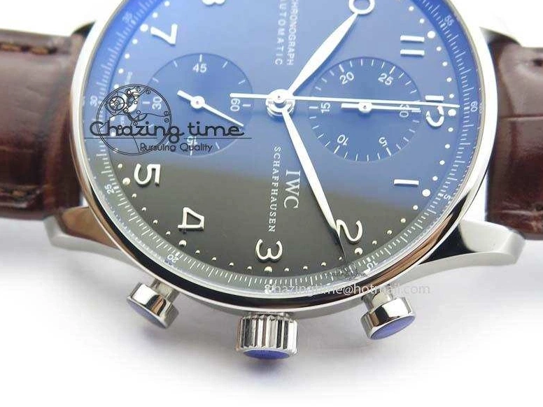 MIROTIME 0719 Supportive Portuguese Chrono IW371431 ZF 1:1 Best Edition Gray Dial On Brown Leather Strap A79350 (Slim Movement) 7261